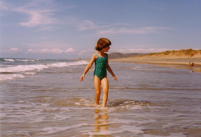 young Heather on the beach