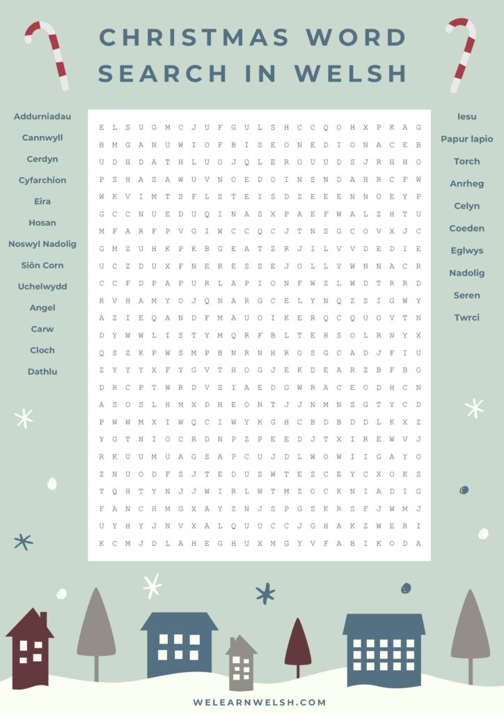 welsh christmas word search