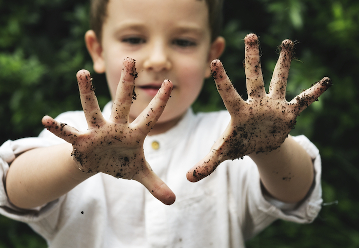 Little Kid Playful Cheeky Dirt