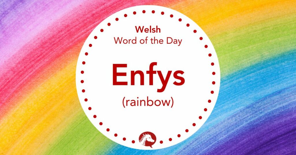welsh word for rainbow