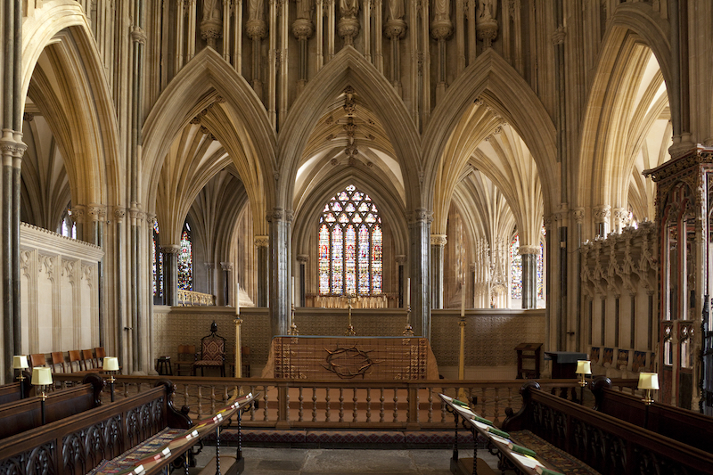 Interior of Wells Cathedral in the City of Wells in England