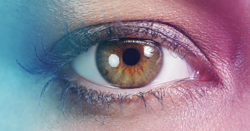close up of a woman's eye