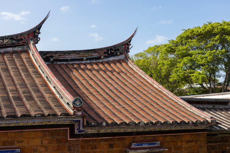Traditional chinese architecture in the garden