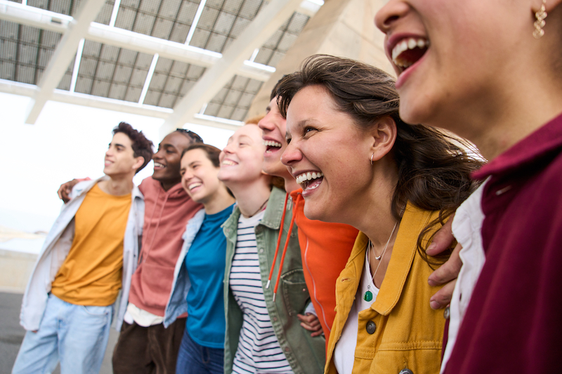 happy joyful people smiling