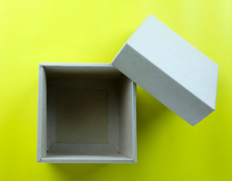 empty box on a yellow background